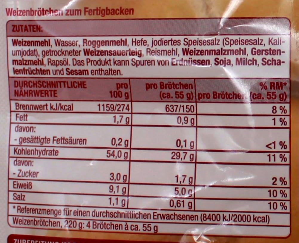 Gut & Günstig Kaiser Brötchen zum Fertigbacken, 6er Pack (6 x 220g)