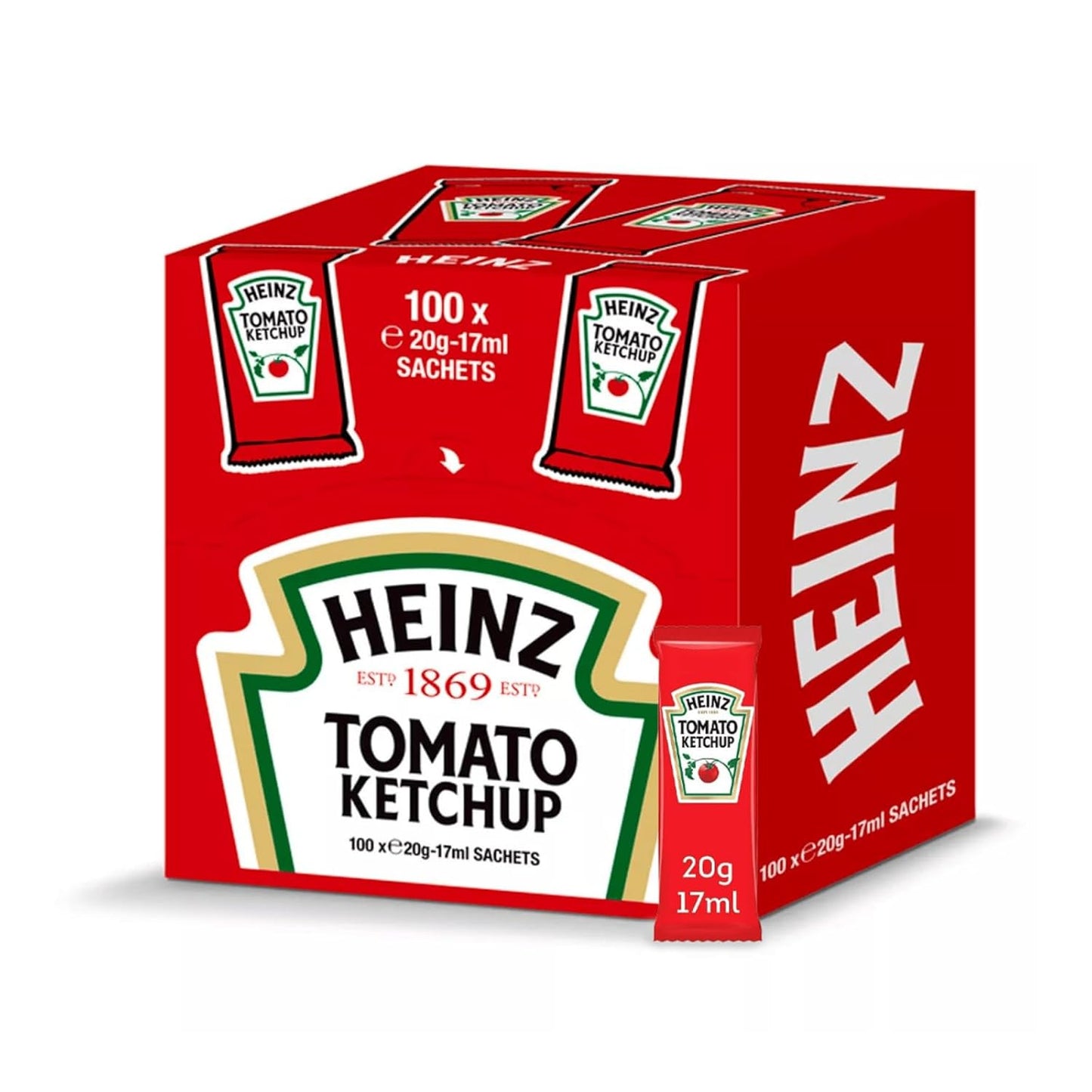 Heinz Tomato Ketchup Classic – Tomatenketchup in Portionsbeutel – 100 x 17 ml
