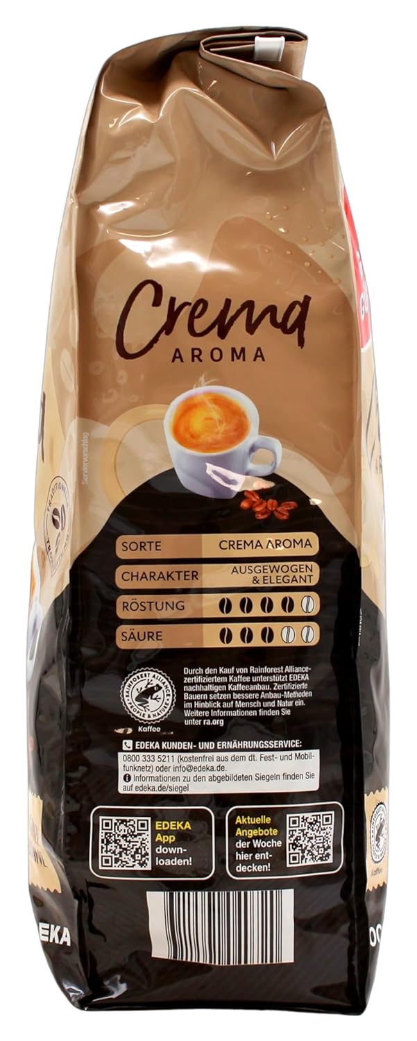 Gut & Günstig Caffe Crema ganze Bohnen, 8er Pack (8 x 1 kg)