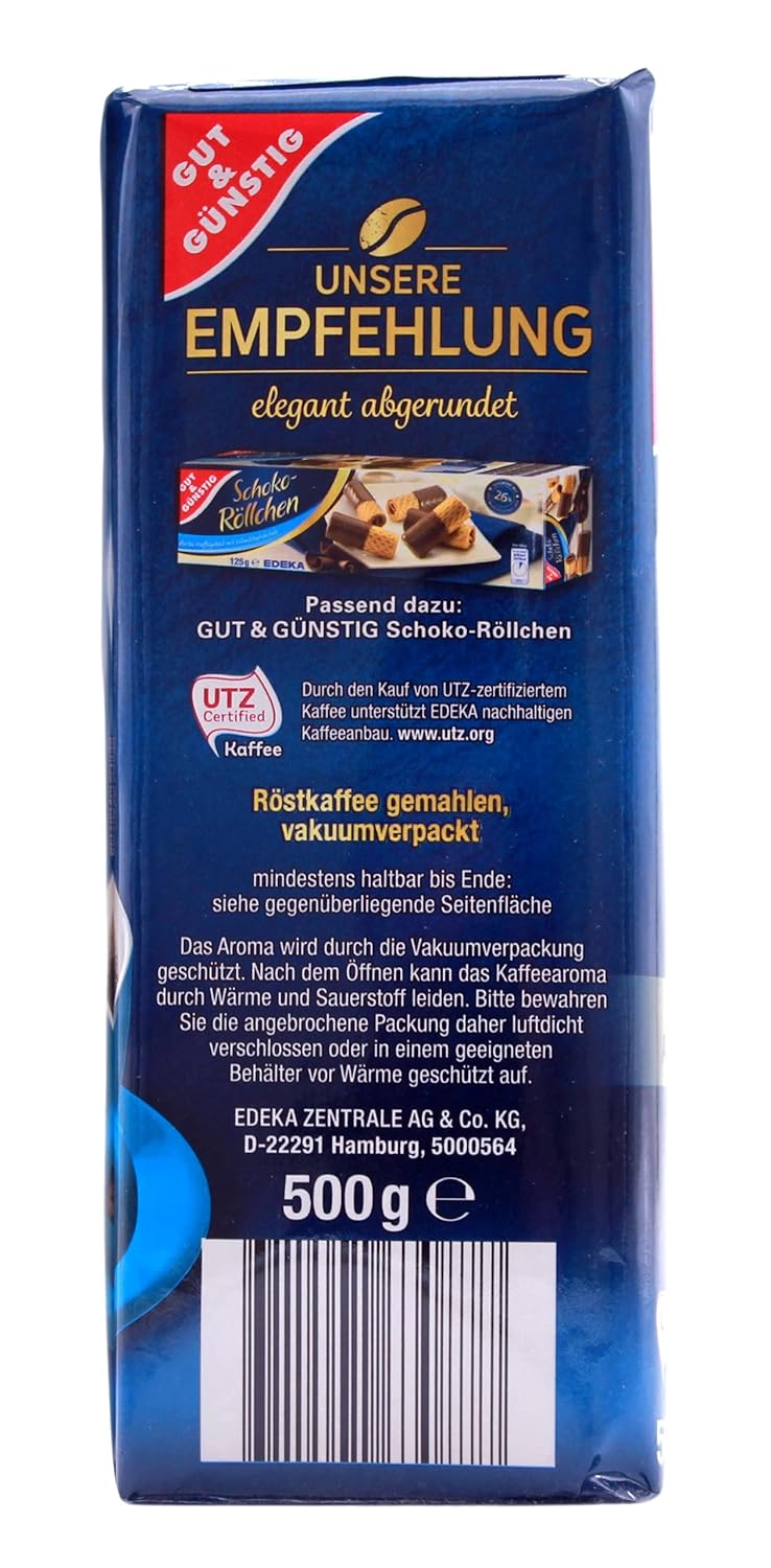 Gut & Günstig Kaffee Unsere Empfehlung elegant abgerundet, 6er Pack (6 x 500g)