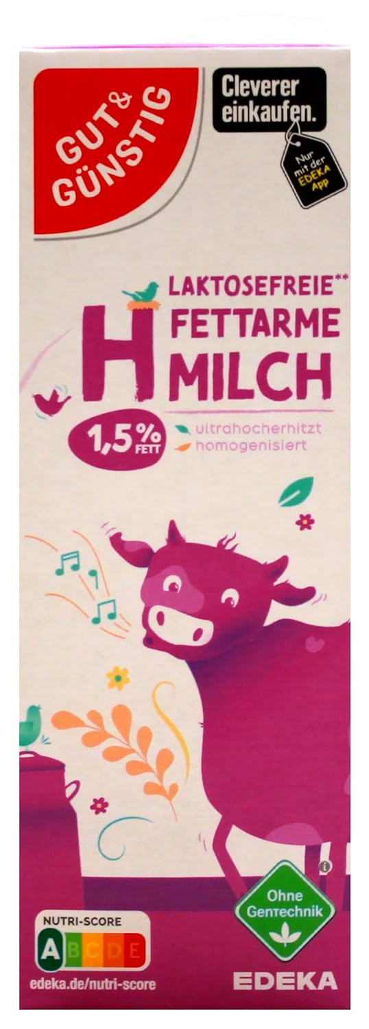 Gut & Günstig laktosefreie fettarme H-Milch 1,5% Fett, 12er Pack (12 x 1 l)