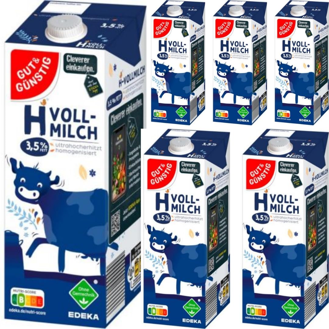 Gut & Gunstig fettarme H-Milch Unsere Haltbare Milch 3,5% Fett haltbare Milch 1000 Mililiter x 6 Stück
