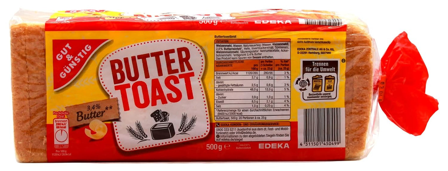 Gut & Günstig Butter Toast, 5er Pack (5 x 500g)