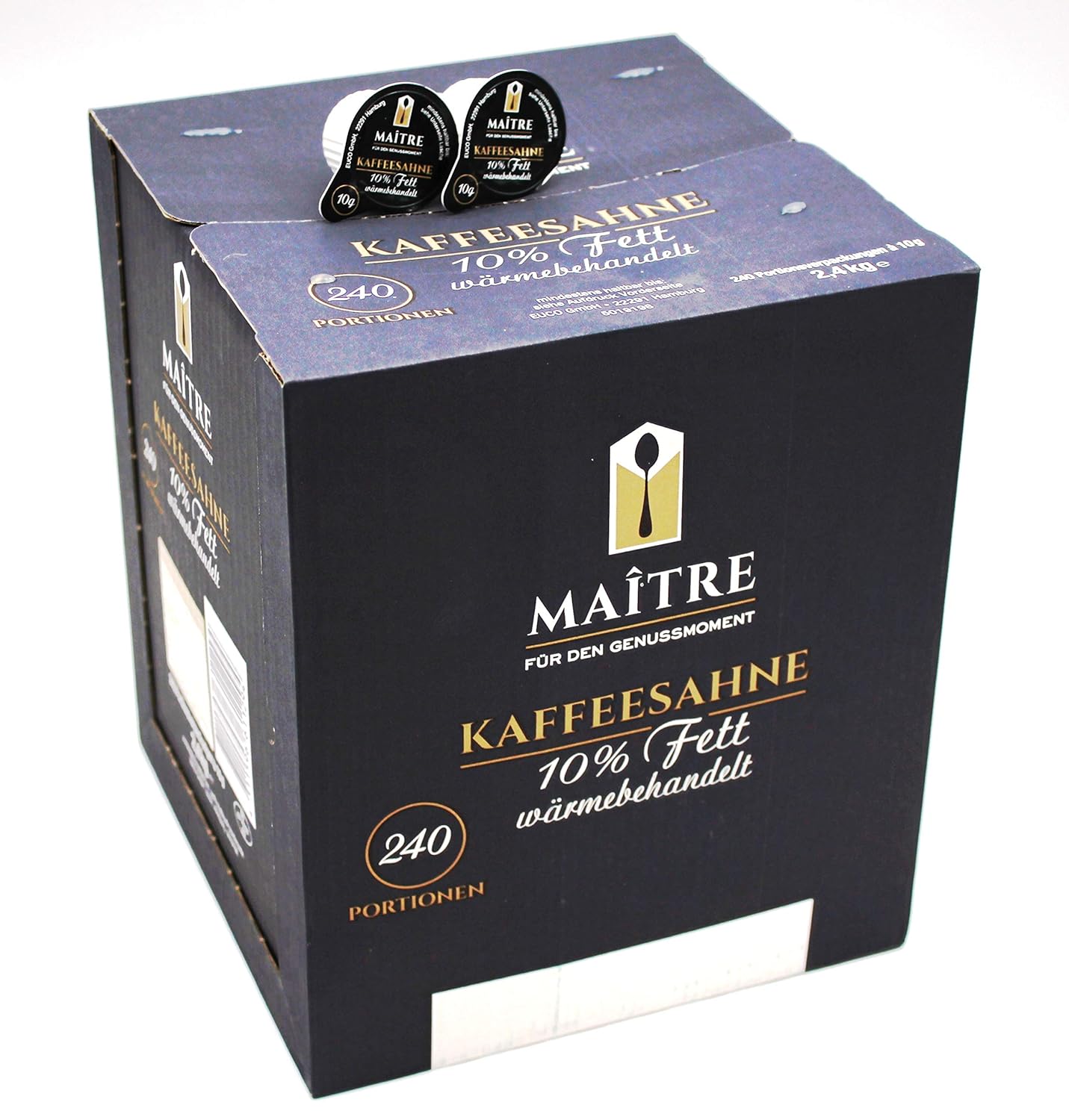 Maitre Kaffeesahne 10% Fett, 240 x 10g Portionen