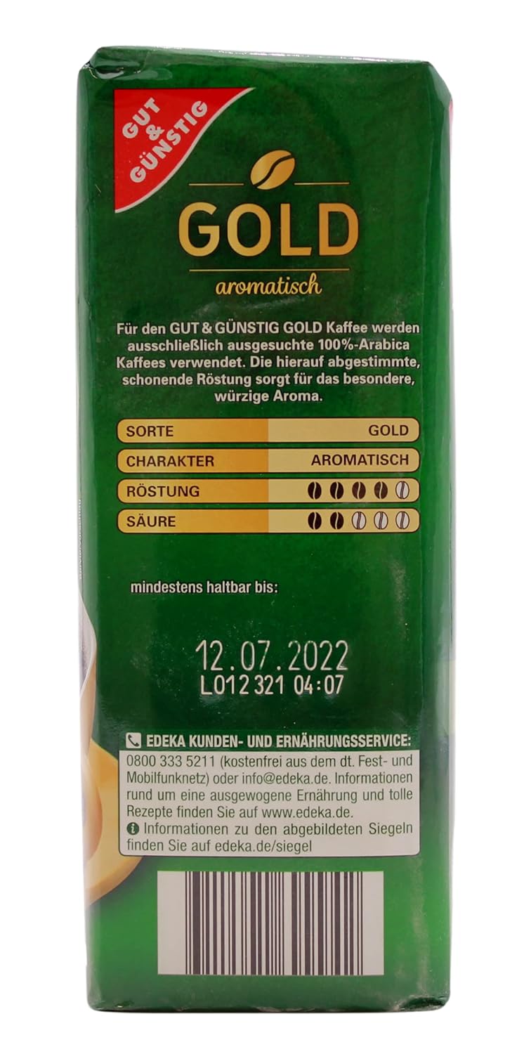 Gut & Günstig Kaffee Gold aromatisch, 6er Pack (6 x 500g)