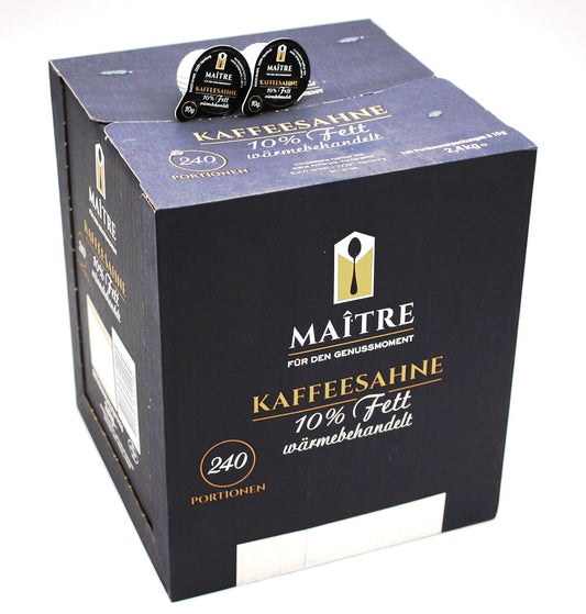 Maitre Kaffeesahne 10% Fett, 240 x 10g Portionen