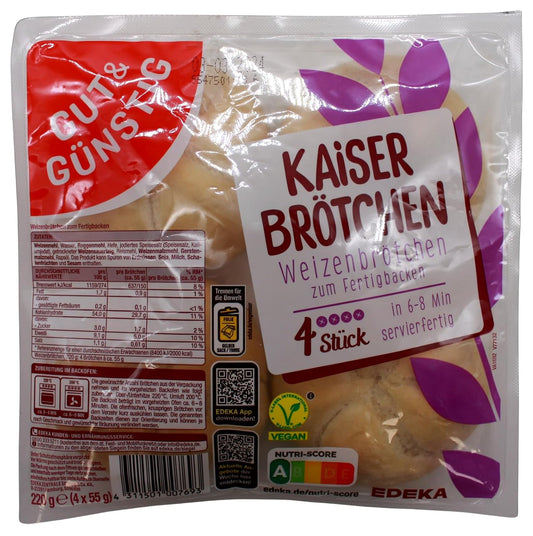 Gut & Günstig Kaiser Brötchen zum Fertigbacken, 6er Pack (6 x 220g)