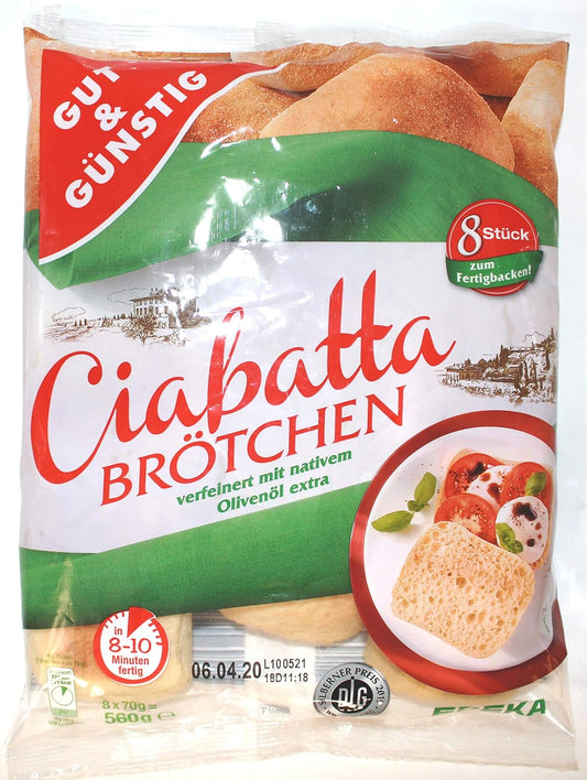 Gut & Günstig Ciabattabrötchen, 6er Pack (6 x 560g)